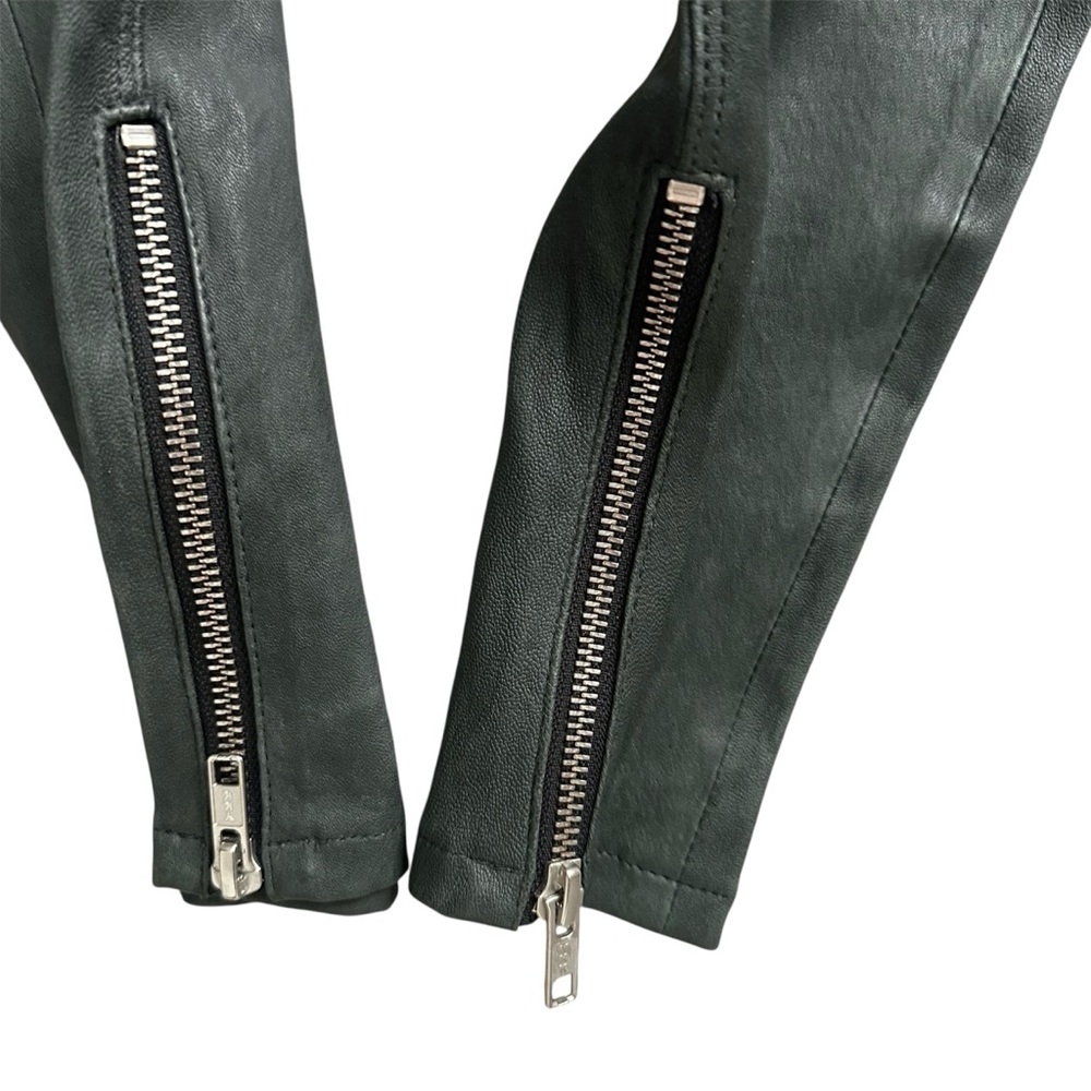 RtA Madrid Stretch Leather Skinny Pants Charcoal Gray Lambskin Zip Sz 27 - Picture 6 of 14